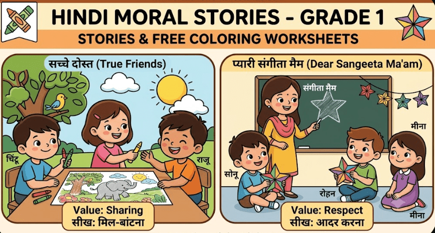 Hindi Moral Stories - Grade 1