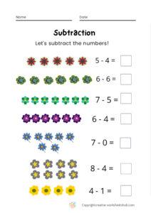 25+ FREE Kindergarten Subtraction Worksheets