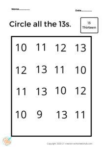 Numbers worksheets for Kindergarten - creativeworksheetshub