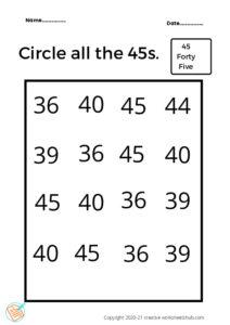 Numbers worksheets for Kindergarten - creativeworksheetshub