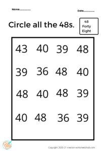 Numbers worksheets for Kindergarten - creativeworksheetshub