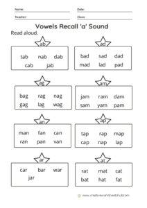 Phonics Worksheets for Kindergarten - creativeworksheetshub