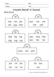 Phonics Worksheets for Kindergarten - creativeworksheetshub