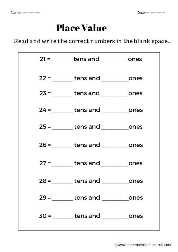 Place Value Worksheets Pdf – creativeworksheetshub