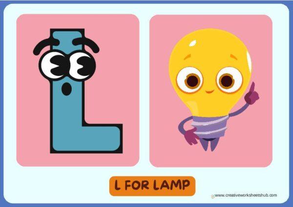 Alphabet Flash Cards For Nursery Class - creativeworksheetshub