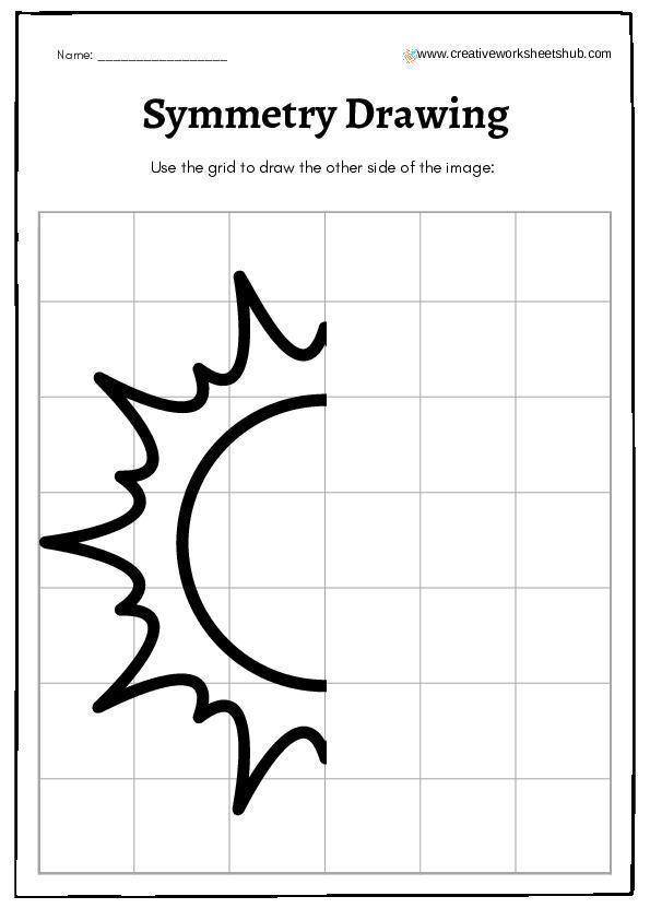 Symmetry drawing worksheets for Grade 1 creativeworksheetshub