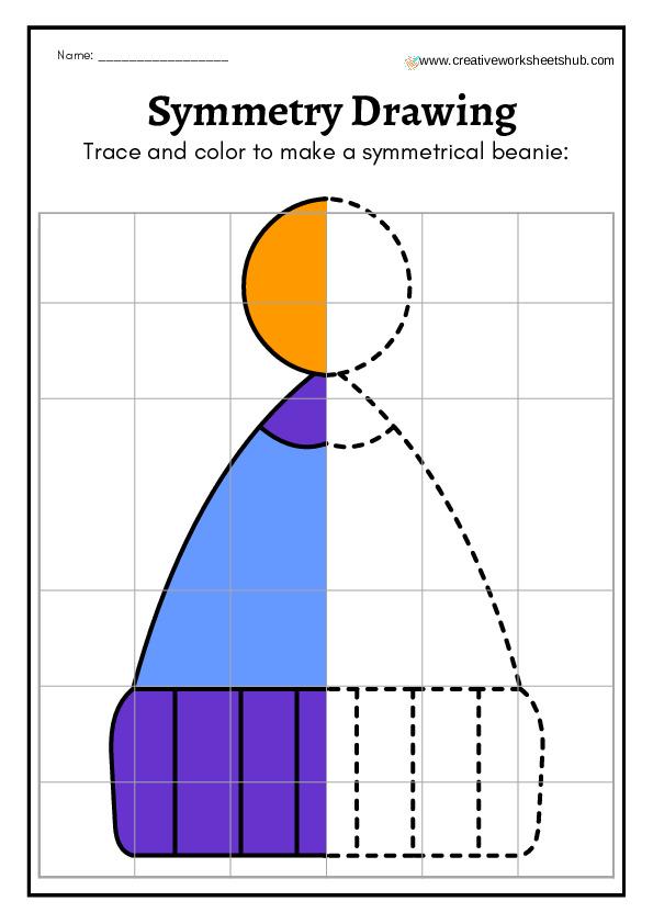 Symmetry drawing worksheets for Grade 1 creativeworksheetshub