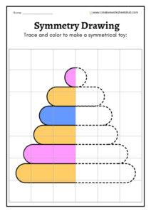 Symmetry drawing worksheets for Grade 1 - creativeworksheetshub