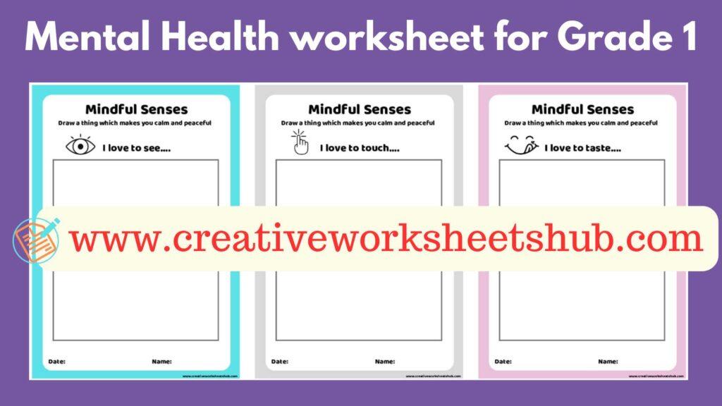 Mental Health worksheet for Grade 1