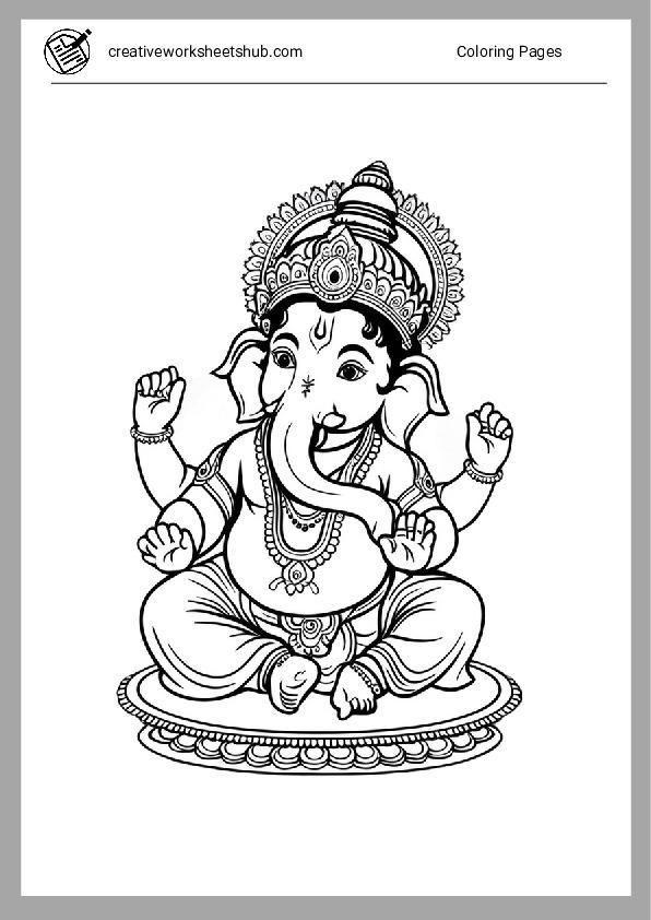 Shri Ganesh Coloring Pages