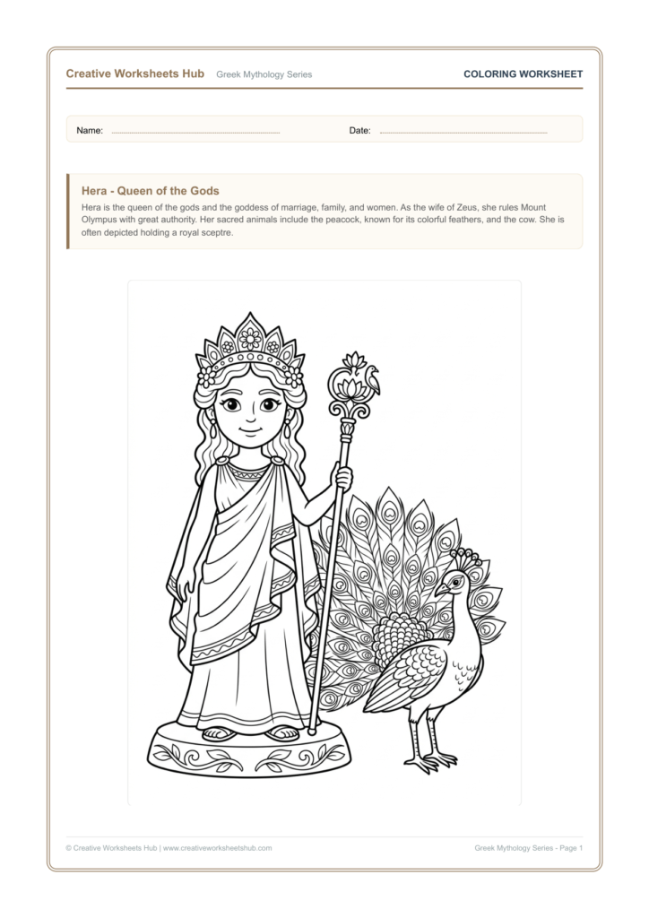 greek goddess coloring pages