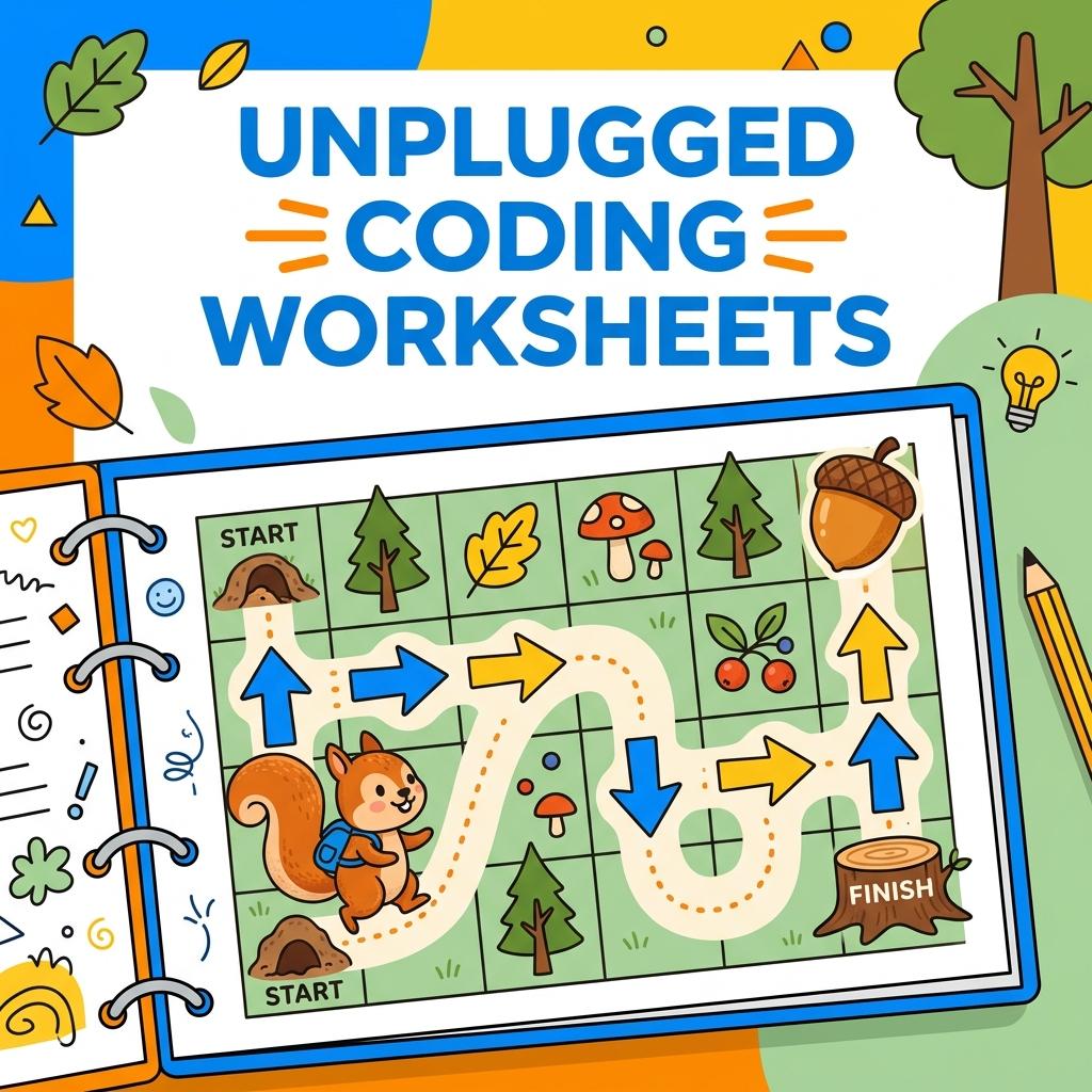 Unplugged coding worksheets featured banner image