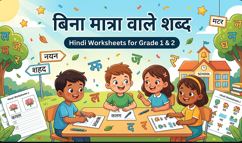 Grade 1 Hindi Reading- Bina Matra wale shabd